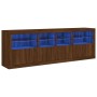 Aparador con luces LED roble marrón 202x37x67 cm de , Aparadores - Ref: Foro24-3209015, Precio: 243,94 €, Descuento: %