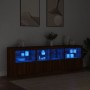 Aparador con luces LED roble marrón 202x37x67 cm de , Aparadores - Ref: Foro24-3209015, Precio: 243,94 €, Descuento: %