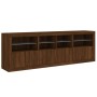 Aparador con luces LED roble marrón 202x37x67 cm de , Aparadores - Ref: Foro24-3209015, Precio: 243,94 €, Descuento: %