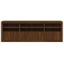 Aparador con luces LED roble marrón 202x37x67 cm de , Aparadores - Ref: Foro24-3209015, Precio: 243,94 €, Descuento: %