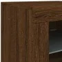 Sideboard with LED lights brown oak 202x37x67 cm by , Sideboards - Ref: Foro24-3209015, Price: 239,93 €, Discount: %