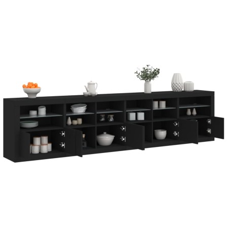 Aparador con luces LED negro 283x37x67 cm de , Aparadores - Ref: Foro24-3209017, Precio: 345,00 €, Descuento: %
