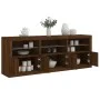 Aparador con luces LED roble marrón 181,5x37x67 cm de , Aparadores - Ref: Foro24-3209008, Precio: 226,66 €, Descuento: %