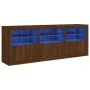 Aparador con luces LED roble marrón 181,5x37x67 cm de , Aparadores - Ref: Foro24-3209008, Precio: 226,66 €, Descuento: %