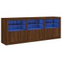 Aparador con luces LED roble marrón 181,5x37x67 cm de , Aparadores - Ref: Foro24-3209008, Precio: 233,46 €, Descuento: %