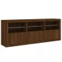 Aparador con luces LED roble marrón 181,5x37x67 cm de , Aparadores - Ref: Foro24-3209008, Precio: 226,66 €, Descuento: %