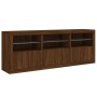 Aparador con luces LED roble marrón 181,5x37x67 cm de , Aparadores - Ref: Foro24-3209008, Precio: 233,46 €, Descuento: %