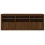 Aparador con luces LED roble marrón 181,5x37x67 cm de , Aparadores - Ref: Foro24-3209008, Precio: 226,66 €, Descuento: %