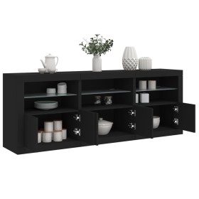 Aparador con luces LED negro 181,5x37x67 cm de , Aparadores - Ref: Foro24-3209003, Precio: 228,00 €, Descuento: %