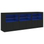 Aparador con luces LED negro 181,5x37x67 cm de , Aparadores - Ref: Foro24-3209003, Precio: 228,00 €, Descuento: %