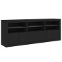 Aparador con luces LED negro 181,5x37x67 cm de , Aparadores - Ref: Foro24-3209003, Precio: 228,00 €, Descuento: %