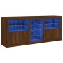 Aparador con luces LED roble marrón 181,5x37x67 cm de , Aparadores - Ref: Foro24-3209043, Precio: 228,04 €, Descuento: %