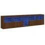 Aparador con luces LED roble marrón 283x37x67 cm de , Aparadores - Ref: Foro24-3209029, Precio: 326,26 €, Descuento: %