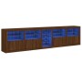 Aparador con luces LED roble marrón 283x37x67 cm de , Aparadores - Ref: Foro24-3209029, Precio: 334,64 €, Descuento: %