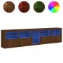 Aparador con luces LED roble marrón 283x37x67 cm de , Aparadores - Ref: Foro24-3209029, Precio: 326,26 €, Descuento: %