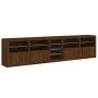 Aparador con luces LED roble marrón 283x37x67 cm de , Aparadores - Ref: Foro24-3209029, Precio: 326,26 €, Descuento: %