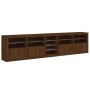 Aparador con luces LED roble marrón 283x37x67 cm de , Aparadores - Ref: Foro24-3209029, Precio: 334,64 €, Descuento: %