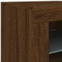 Aparador con luces LED roble marrón 283x37x67 cm de , Aparadores - Ref: Foro24-3209029, Precio: 326,26 €, Descuento: %