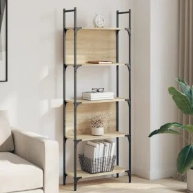 Librería de 5 estantes madera roble Sonoma 60,5x24x166,5 cm de , Librerías y estanterías - Ref: Foro24-838864, Precio: 50,66 ...