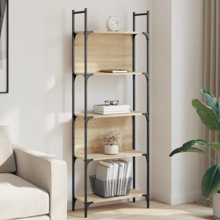 Librería de 5 estantes madera roble Sonoma 60,5x24x166,5 cm de , Librerías y estanterías - Ref: Foro24-838864, Precio: 51,28 ...