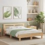Estructura de cama cabecero y luces LED roble Sonoma 150x200 cm de , Camas y somieres - Ref: Foro24-3207541, Precio: 157,61 €...