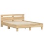 Estructura de cama cabecero y luces LED roble Sonoma 140x200 cm de , Camas y somieres - Ref: Foro24-3207548, Precio: 145,02 €...