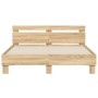Estructura de cama cabecero y luces LED roble Sonoma 140x200 cm de , Camas y somieres - Ref: Foro24-3207548, Precio: 145,02 €...