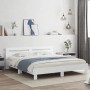 Estructura cama con cabecero madera ingeniería blanco 160x200cm de , Camas y somieres - Ref: Foro24-3207406, Precio: 133,14 €...