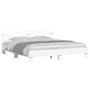 Estructura cama con cabecero madera ingeniería blanco 160x200cm de , Camas y somieres - Ref: Foro24-3207406, Precio: 133,14 €...