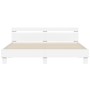 Estructura cama con cabecero madera ingeniería blanco 160x200cm de , Camas y somieres - Ref: Foro24-3207406, Precio: 133,14 €...