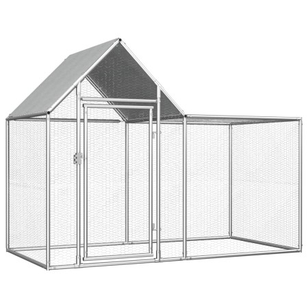 Gallinero acero galvanizado 2x1x1,5 m de vidaXL, Jaulas y habitáculos para animales pequeños - Ref: Foro24-144553, Precio: 18...