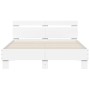 Estructura cama con cabecero madera ingeniería blanco 120x200cm de , Camas y somieres - Ref: Foro24-3207427, Precio: 126,45 €...