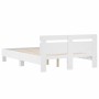 Estructura cama con cabecero madera ingeniería blanco 120x200cm de , Camas y somieres - Ref: Foro24-3207427, Precio: 126,45 €...