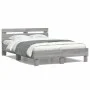 Cama con cabecero madera de ingeniería gris Sonoma 135x190 cm de , Camas y somieres - Ref: Foro24-3207446, Precio: 138,52 €, ...