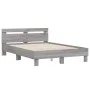 Cama con cabecero madera de ingeniería gris Sonoma 135x190 cm de , Camas y somieres - Ref: Foro24-3207446, Precio: 138,52 €, ...