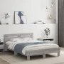 Cama con cabecero madera de ingeniería gris Sonoma 135x190 cm de , Camas y somieres - Ref: Foro24-3207446, Precio: 138,52 €, ...