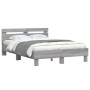 Cama con cabecero madera de ingeniería gris Sonoma 135x190 cm de , Camas y somieres - Ref: Foro24-3207446, Precio: 140,71 €, ...
