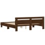 Cama con cabecero madera de ingeniería marrón roble 160x200 cm de , Camas y somieres - Ref: Foro24-3207412, Precio: 179,31 €,...