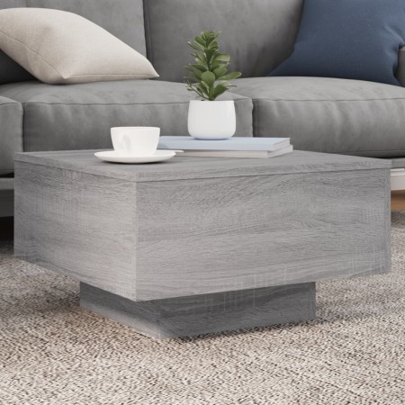 Mesa de centro con luces LED gris Sonoma 55x55x31 cm de , Mesas de centro - Ref: Foro24-836579, Precio: 65,21 €, Descuento: %