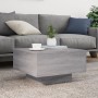 Mesa de centro con luces LED gris Sonoma 55x55x31 cm de , Mesas de centro - Ref: Foro24-836579, Precio: 65,21 €, Descuento: %