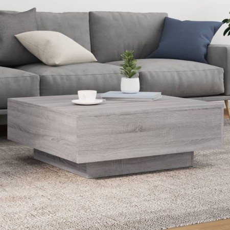 Mesa de centro con luces LED gris Sonoma 80x80x31 cm de , Mesas de centro - Ref: Foro24-836593, Precio: 91,06 €, Descuento: %