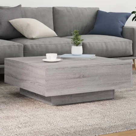 Mesa de centro con luces LED gris Sonoma 80x80x31 cm de , Mesas de centro - Ref: Foro24-836593, Precio: 89,54 €, Descuento: %