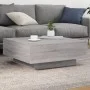 Mesa de centro con luces LED gris Sonoma 80x80x31 cm de , Mesas de centro - Ref: Foro24-836593, Precio: 89,54 €, Descuento: %