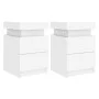 Bedside tables with LED lights 2 units white 35x39x55 cm by , Nightstands - Ref: Foro24-836750, Price: 113,51 €, Discount: %