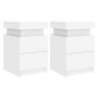 Mesitas de noche con luces LED 2 unidades blanco 35x39x55 cm de , Mesitas de noche - Ref: Foro24-836750, Precio: 115,66 €, De...