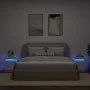 Bedside tables with LED lights 2 units white 35x39x55 cm by , Nightstands - Ref: Foro24-836750, Price: 113,51 €, Discount: %