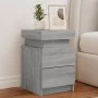 Mesita de noche con luces LED gris Sonoma 35x39x55 cm de , Mesitas de noche - Ref: Foro24-836759, Precio: 72,70 €, Descuento: %