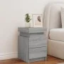 Mesita de noche con luces LED gris Sonoma 35x39x55 cm de , Mesitas de noche - Ref: Foro24-836759, Precio: 72,70 €, Descuento: %