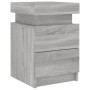Mesita de noche con luces LED gris Sonoma 35x39x55 cm de , Mesitas de noche - Ref: Foro24-836759, Precio: 74,21 €, Descuento: %