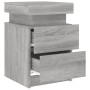 Mesita de noche con luces LED gris Sonoma 35x39x55 cm de , Mesitas de noche - Ref: Foro24-836759, Precio: 74,21 €, Descuento: %
